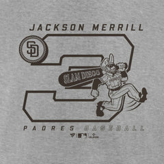 Jackson Merrill San Diego Padres Player Graphic T-Shirt - Heather Gray T-shirts