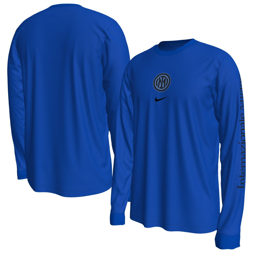 Inter Milan Wordmark Long Sleeve T-Shirt Blue shop