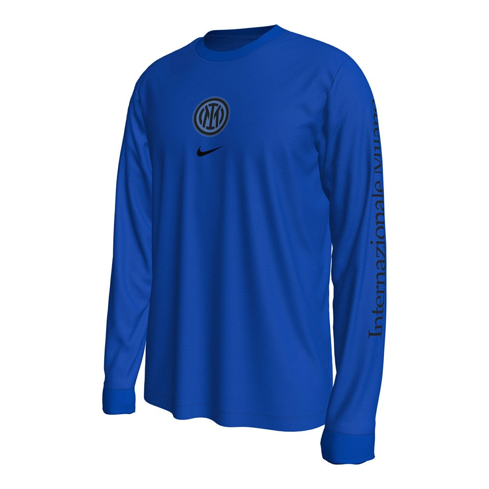 Inter Milan Wordmark Long Sleeve T-Shirt Blue shop