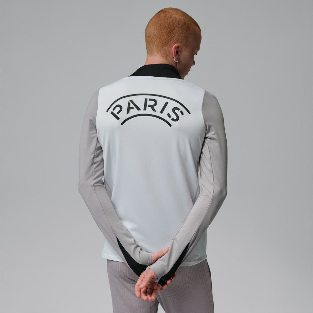 Paris Saint-Germain Jordan Brand Men's Strike Drill Quarter-Zip Long Sleeve Dri-FIT Top White