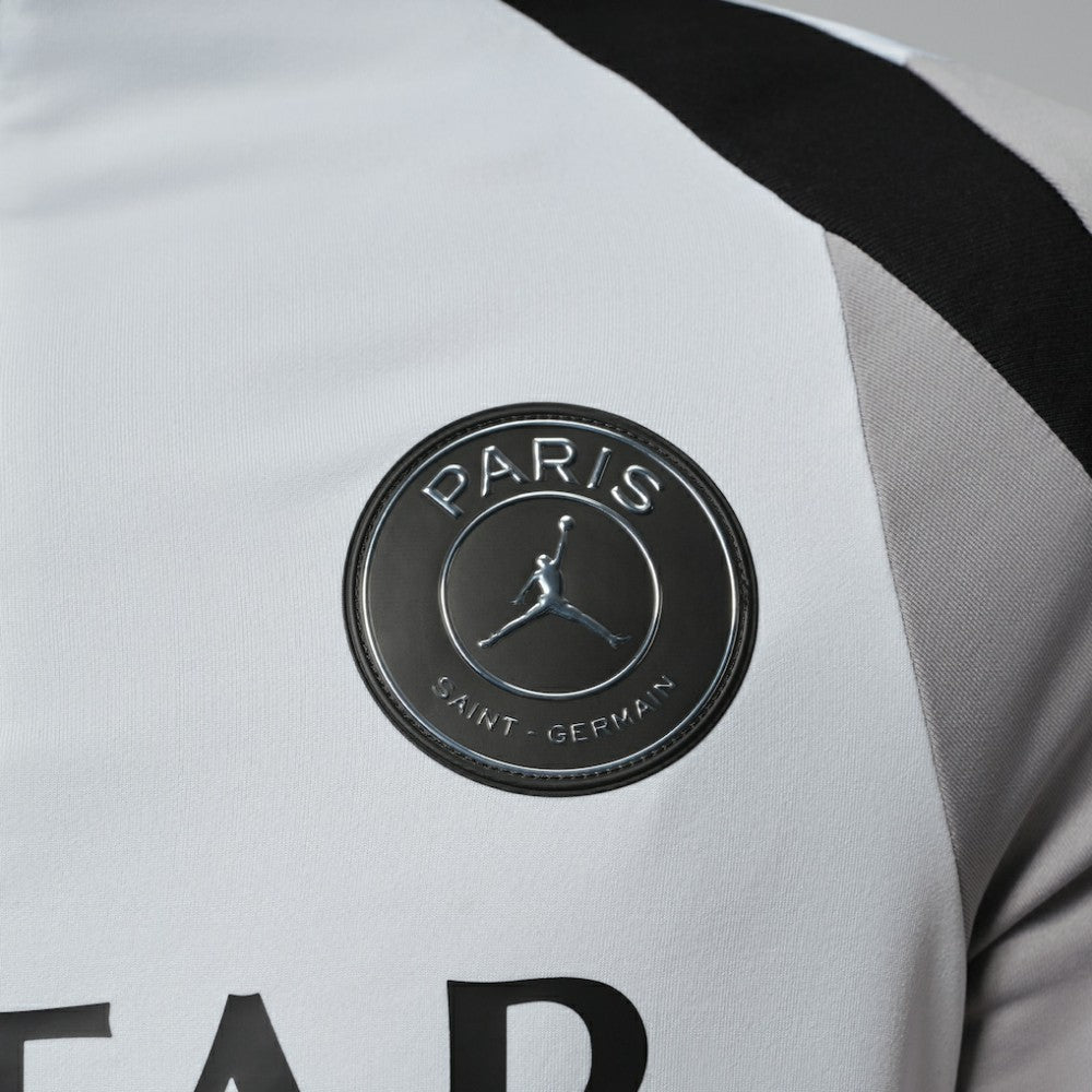 Paris Saint-Germain Jordan Brand Men's Strike Drill Quarter-Zip Long Sleeve Dri-FIT Top White