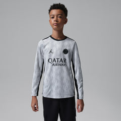 Paris Saint-Germain Jordan Brand Youth Long Sleeve Pre-Match Dri-FIT Top Gray