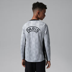 Paris Saint-Germain Jordan Brand Youth Long Sleeve Pre-Match Dri-FIT Top Gray