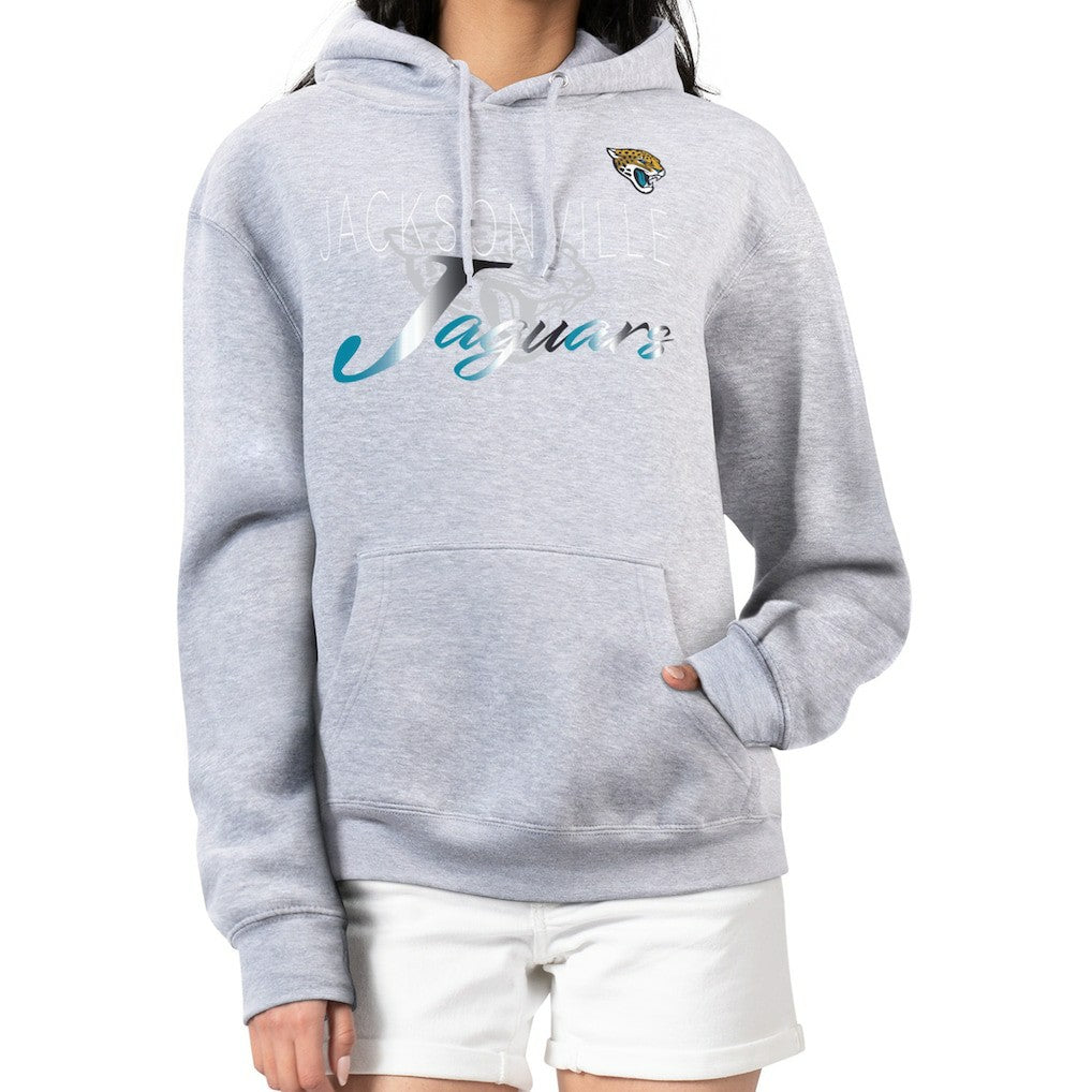 Jacksonville Jaguars G-III 4Her by Carl Banks Women's Shadow Logo Fleece Pullover Hoodie Gray