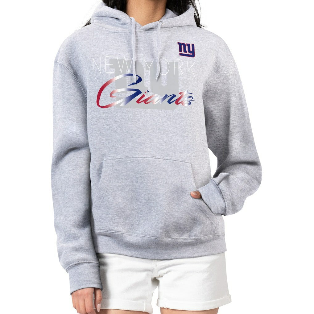 New York Giants G-III 4Her by Carl Banks Women's Shadow Logo Fleece Pullover Hoodie Gray