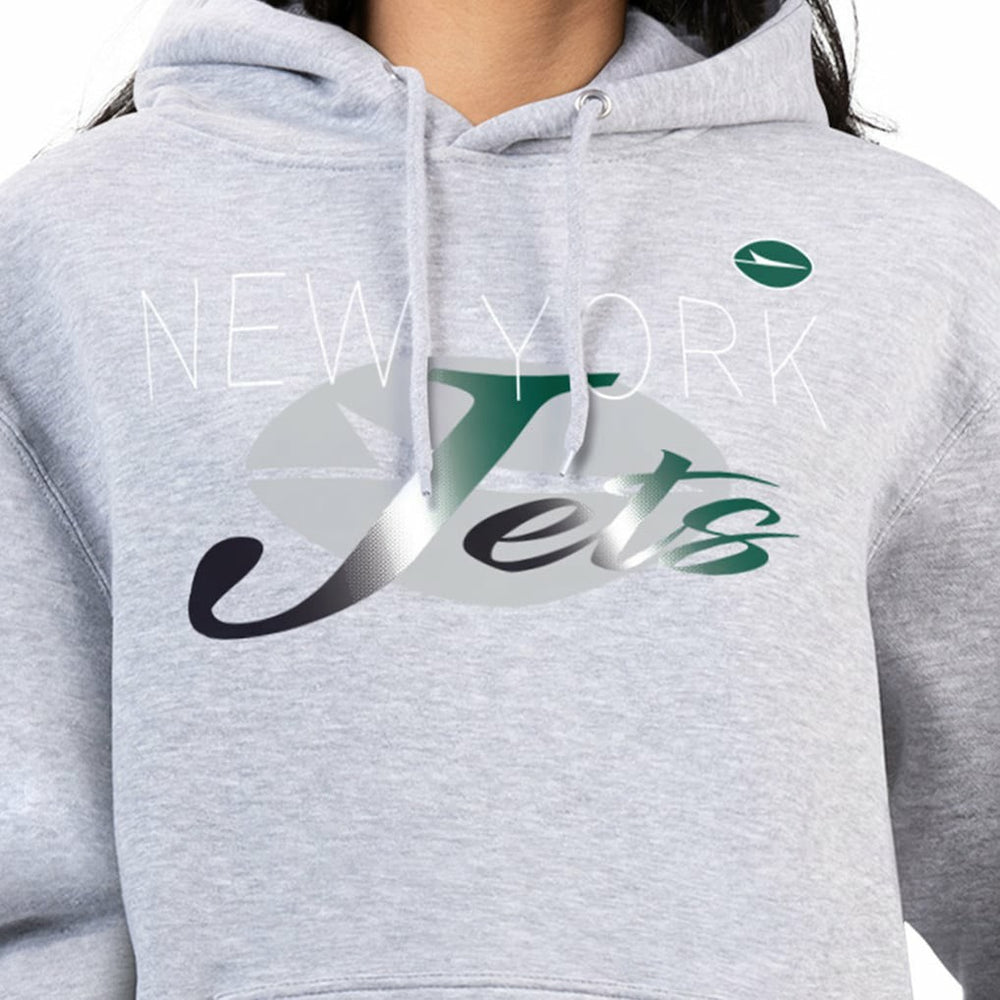 New York Jets G-III 4Her by Carl Banks Women's Shadow Logo Fleece Pullover Hoodie Gray