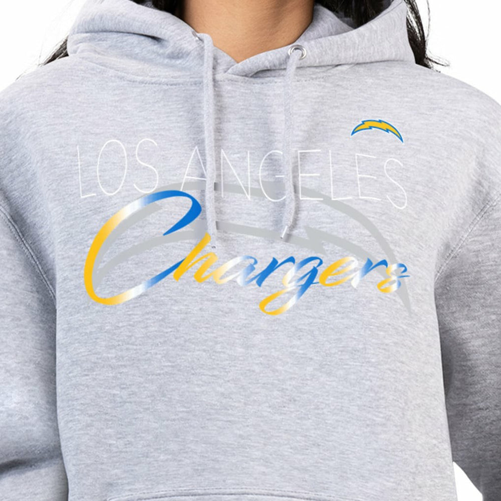 Los Angeles Chargers G-III 4Her by Carl Banks Women's Shadow Logo Fleece Pullover Hoodie Gray
