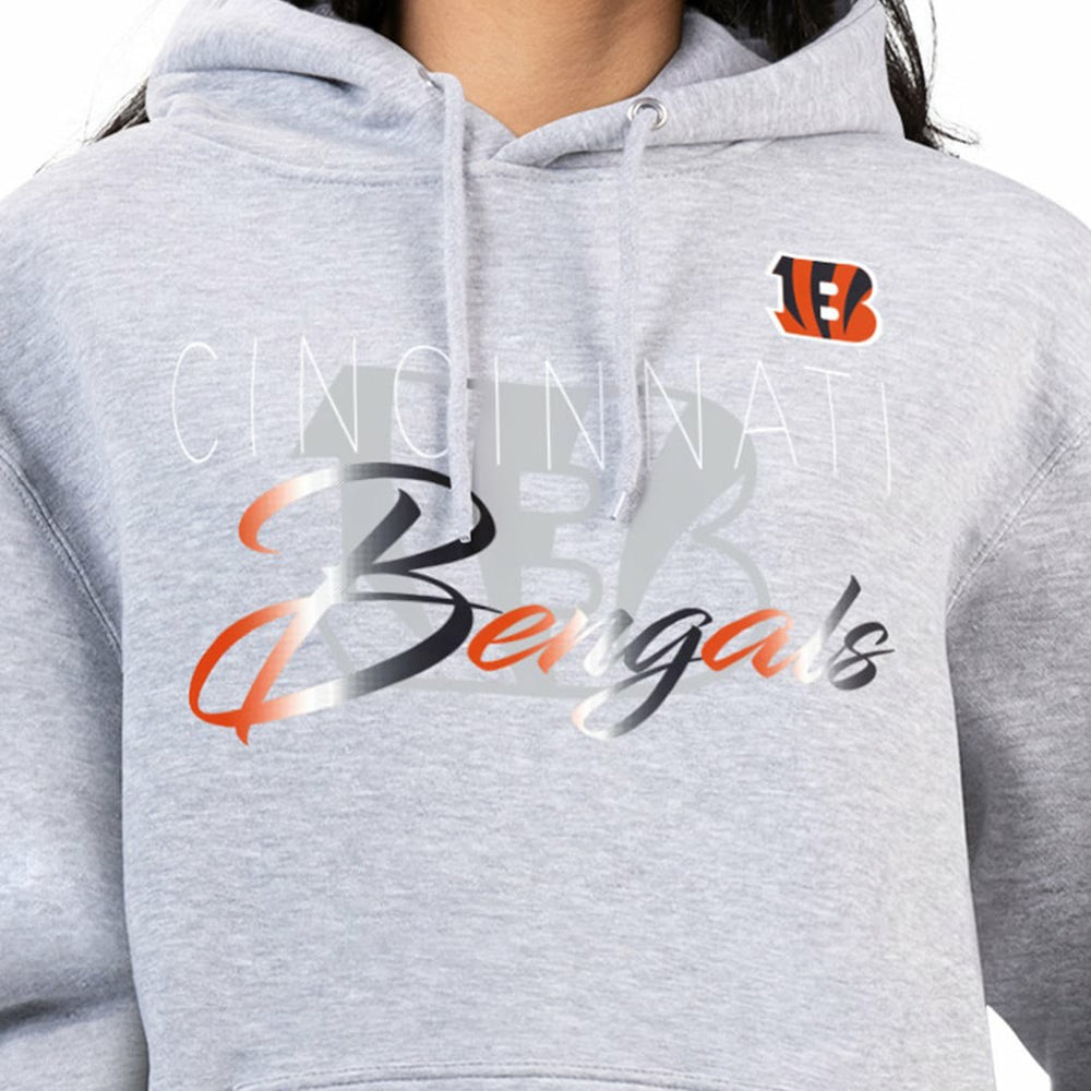 Cincinnati Bengals G-III 4Her by Carl Banks Women's Shadow Logo Fleece Pullover Hoodie Gray
