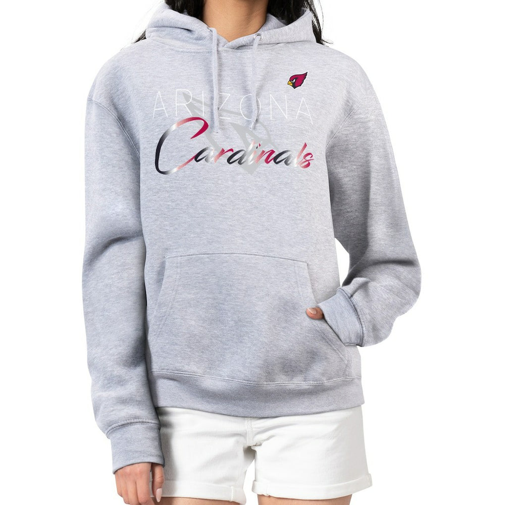 Arizona Cardinals G-III 4Her by Carl Banks Women's Shadow Logo Fleece Pullover Hoodie Gray