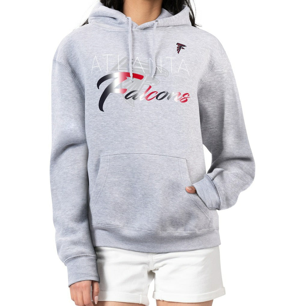 Atlanta Falcons G-III 4Her by Carl Banks Women's Shadow Logo Fleece Pullover Hoodie Gray