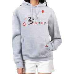 Cleveland Browns G-III 4Her by Carl Banks Women's Shadow Logo Fleece Pullover Hoodie Gray
