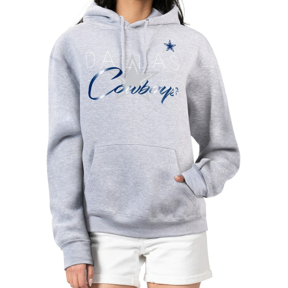 Dallas Cowboys G-III 4Her by Carl Banks Women's Shadow Logo Fleece Pullover Hoodie Gray