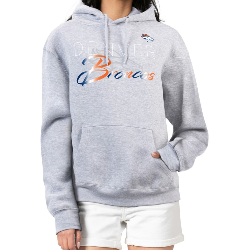 Denver Broncos G-III 4Her by Carl Banks Women's Shadow Logo Fleece Pullover Hoodie Gray