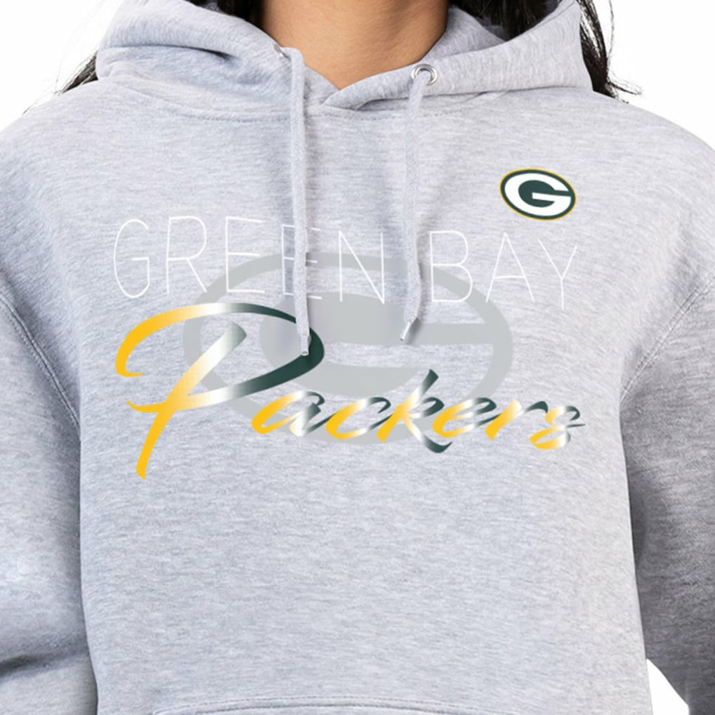 Green Bay Packers G-III 4Her by Carl Banks Women's Shadow Logo Fleece Pullover Hoodie Gray