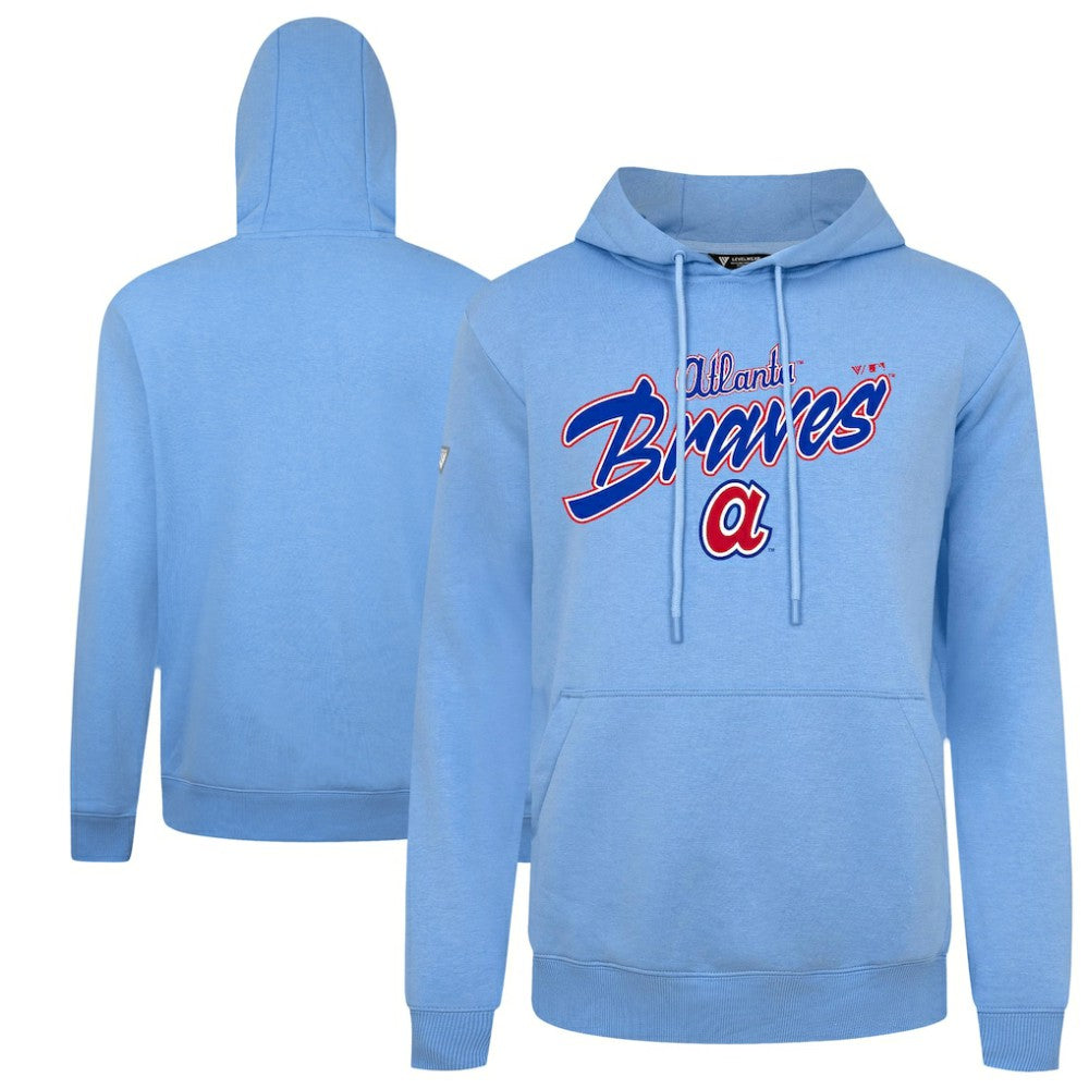 Atlanta Braves Levelwear Defiant Podium Pullover Hoodie - Light Blue Hoodies