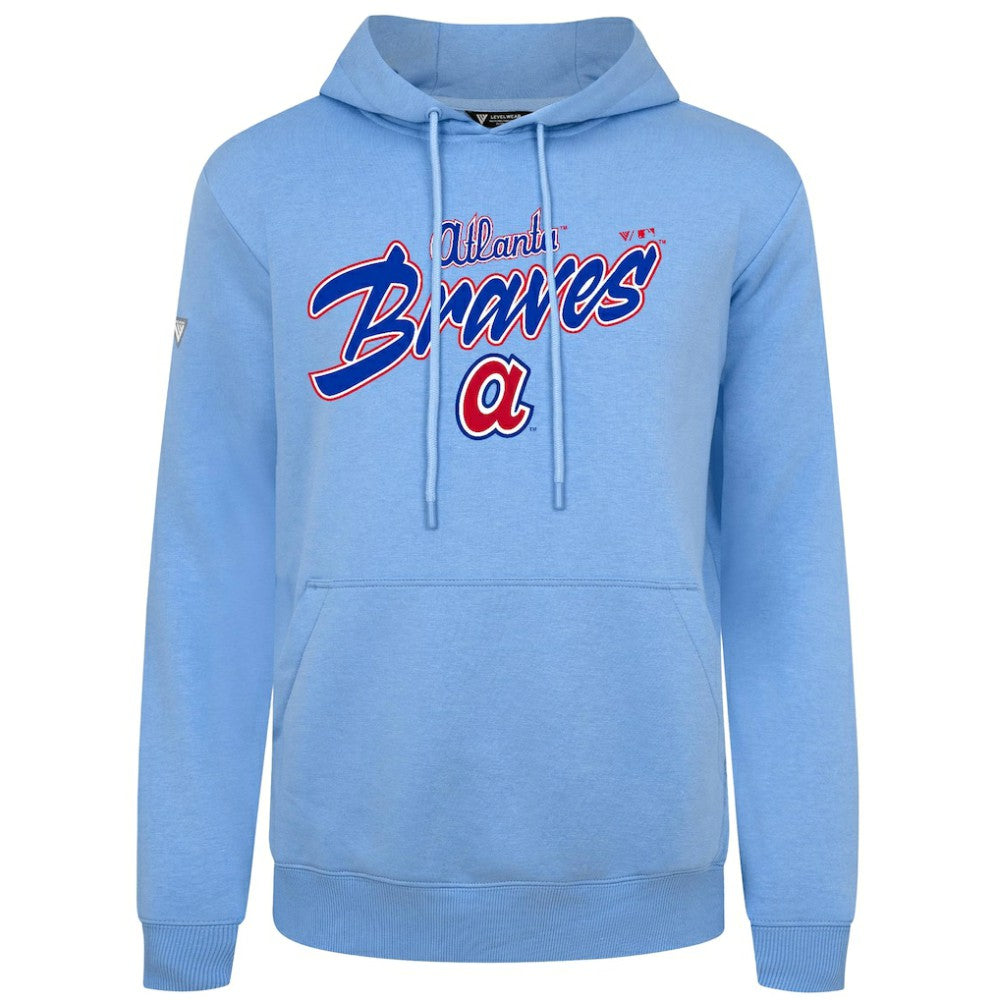 Atlanta Braves Levelwear Defiant Podium Pullover Hoodie - Light Blue Hoodies
