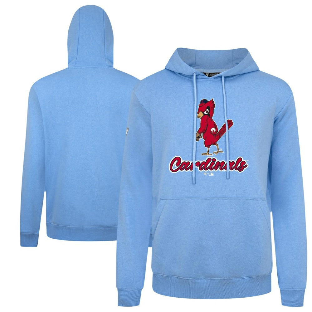 St. Louis Cardinals Levelwear Seeing Red Podium Pullover Hoodie - Light Blue Hoodies