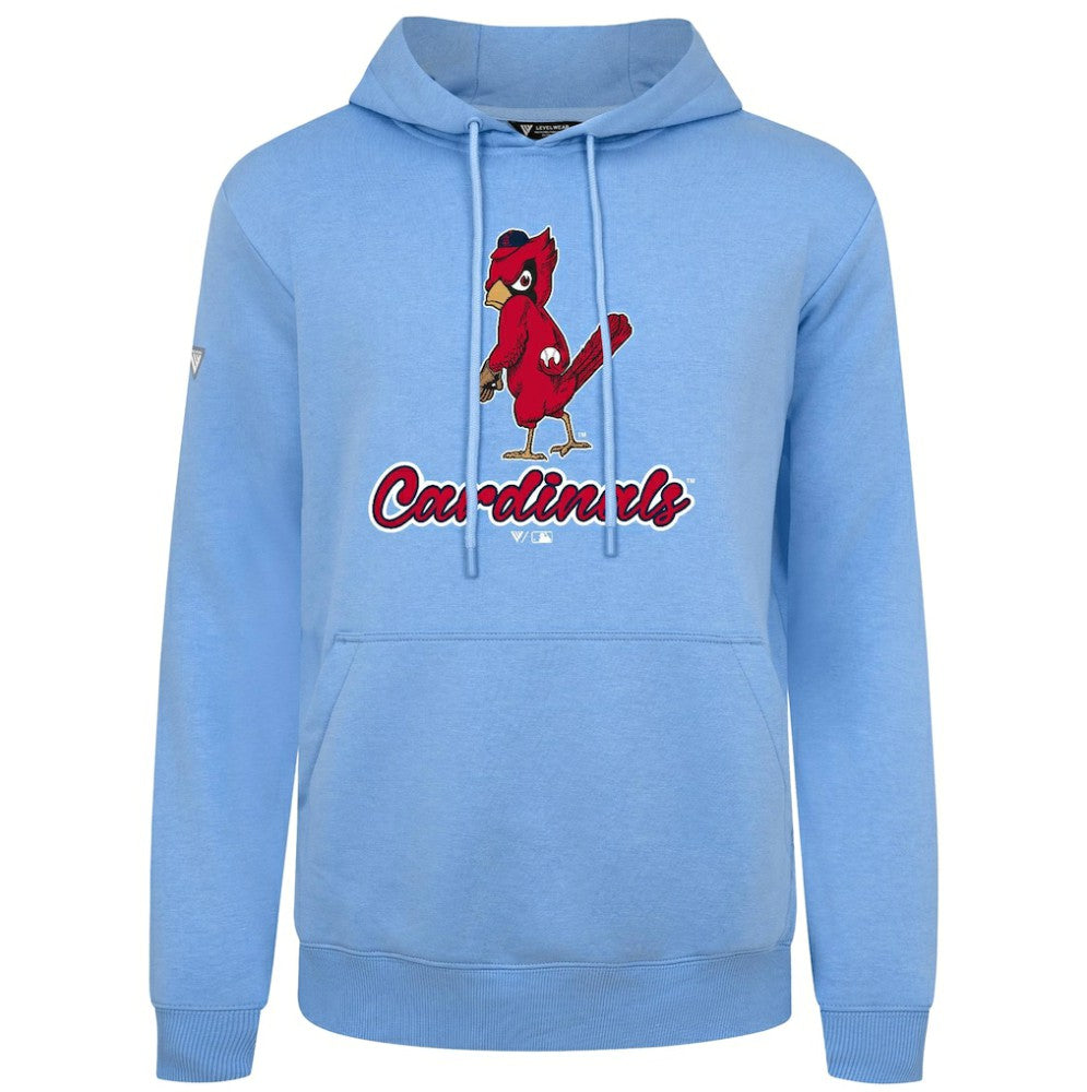 St. Louis Cardinals Levelwear Seeing Red Podium Pullover Hoodie - Light Blue Hoodies