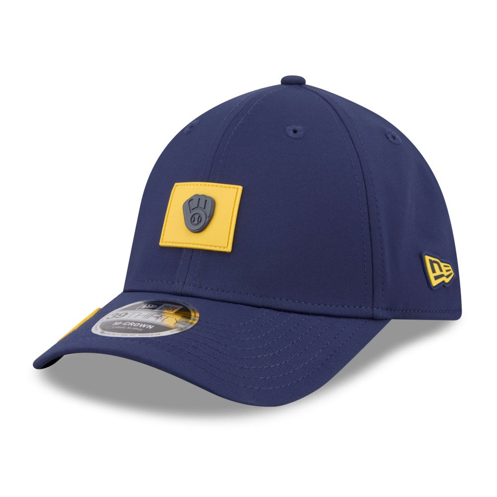 Milwaukee Brewers New Era 2026 Clubhouse M-Crown 39THIRTY Flex Hat - Navy Hats