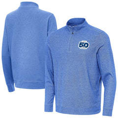 Seattle Seahawks Antigua 50th Season Subtle Quarter-Zip Pullover Heather Royal