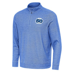 Seattle Seahawks Antigua 50th Season Subtle Quarter-Zip Pullover Heather Royal
