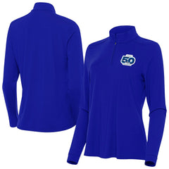Seattle Seahawks Antigua Women's 50th Season Intent Quarter-Zip Pullover Royal