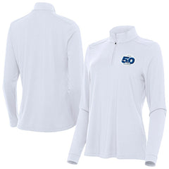 Seattle Seahawks Antigua Women's 50th Season Intent Quarter-Zip Pullover White