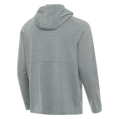 Seattle Seahawks Antigua 50th Season Spikes Raglan Quarter-Zip Hoodie Heather Gray