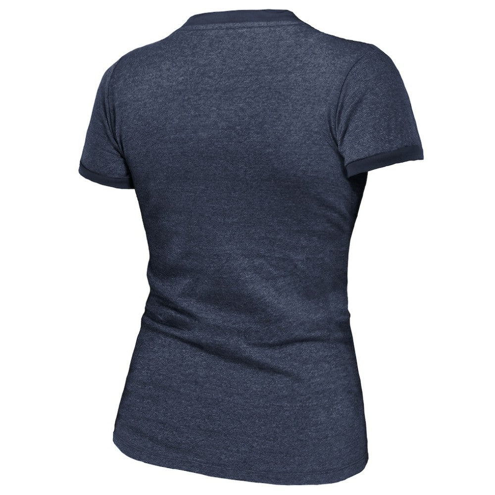 NHL Florida Panthers Majestic Threads Women's 2025 Stanley Cup Champions Tri-Blend Ringer T-Shirt - Navy