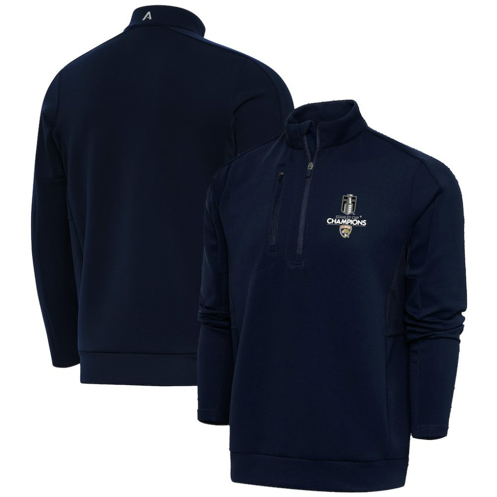 NHL Florida Panthers Fanatics 2025 Stanley Cup Champions Genesis Quarter-Zip Pullover - Navy