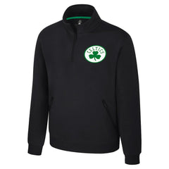 Boston Celtics Stadium Essentials Unisex Varsity Trainer Quarter-Zip Pullover Black