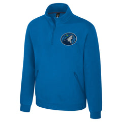 Minnesota Timberwolves Stadium Essentials Unisex Varsity Trainer Quarter-Zip Pullover Blue