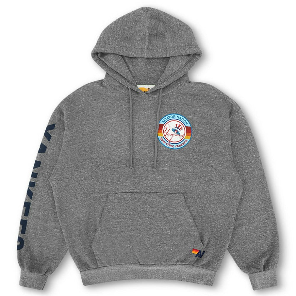 New York Yankees Aviator Nation x MLB Unisex Relaxed Tri-Blend Hoodie - Heather Gray Hoodies