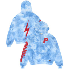 Philadelphia Phillies Aviator Nation x MLB Unisex Tie-Dye Tri-Blend Pullover Hoodie - Light Blue Hoodies
