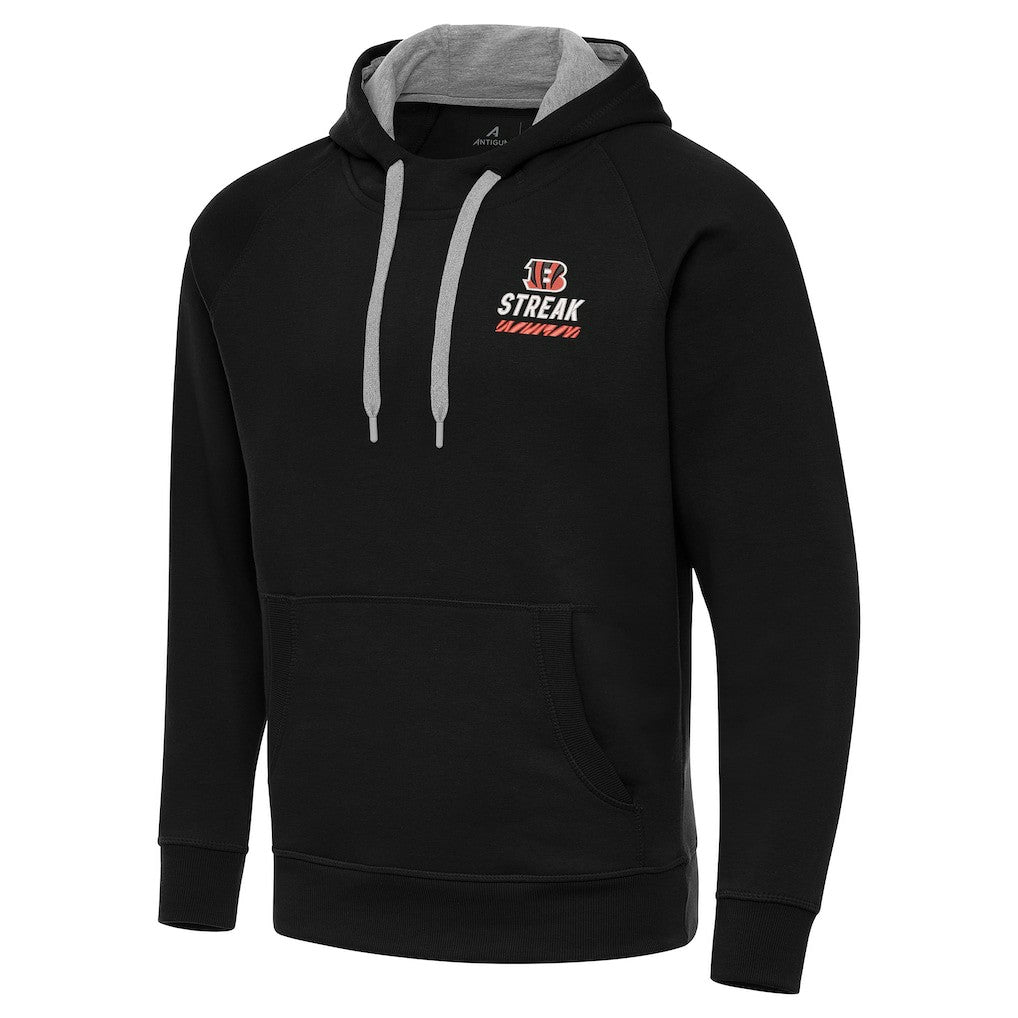 Cincinnati Bengals Antigua Streak Victory Pullover Hoodie Black