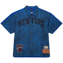 New York Knicks x Purple Brand Button-Up Shooting Shirt Navy