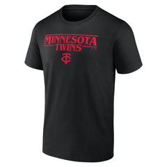 Minnesota Twins Stranger Things Logo Lockup T-Shirt - Black T-shirts
