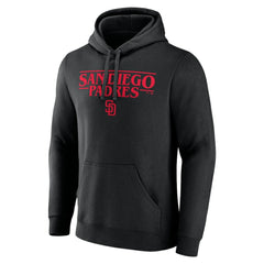 San Diego Padres Stranger Things Logo Lockup Pullover Hoodie - Black Hoodies