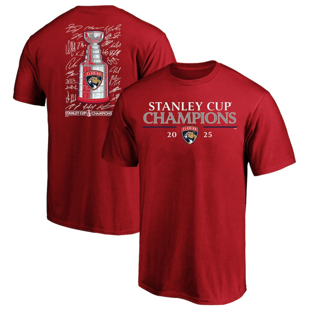 NHL Florida Panthers Fanatics 2025 Stanley Cup Champions Big & Tall Roster T-Shirt - Red