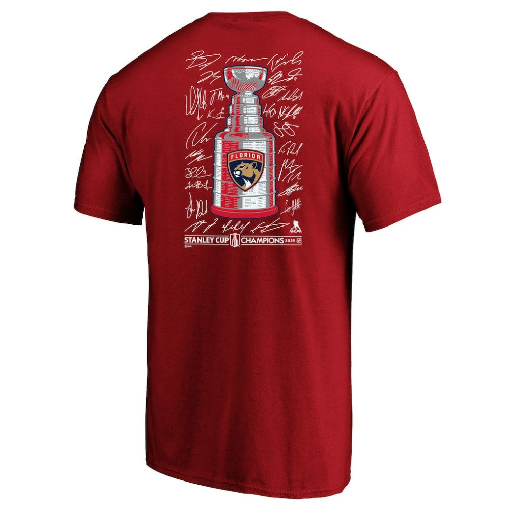 NHL Florida Panthers Fanatics 2025 Stanley Cup Champions Big & Tall Roster T-Shirt - Red