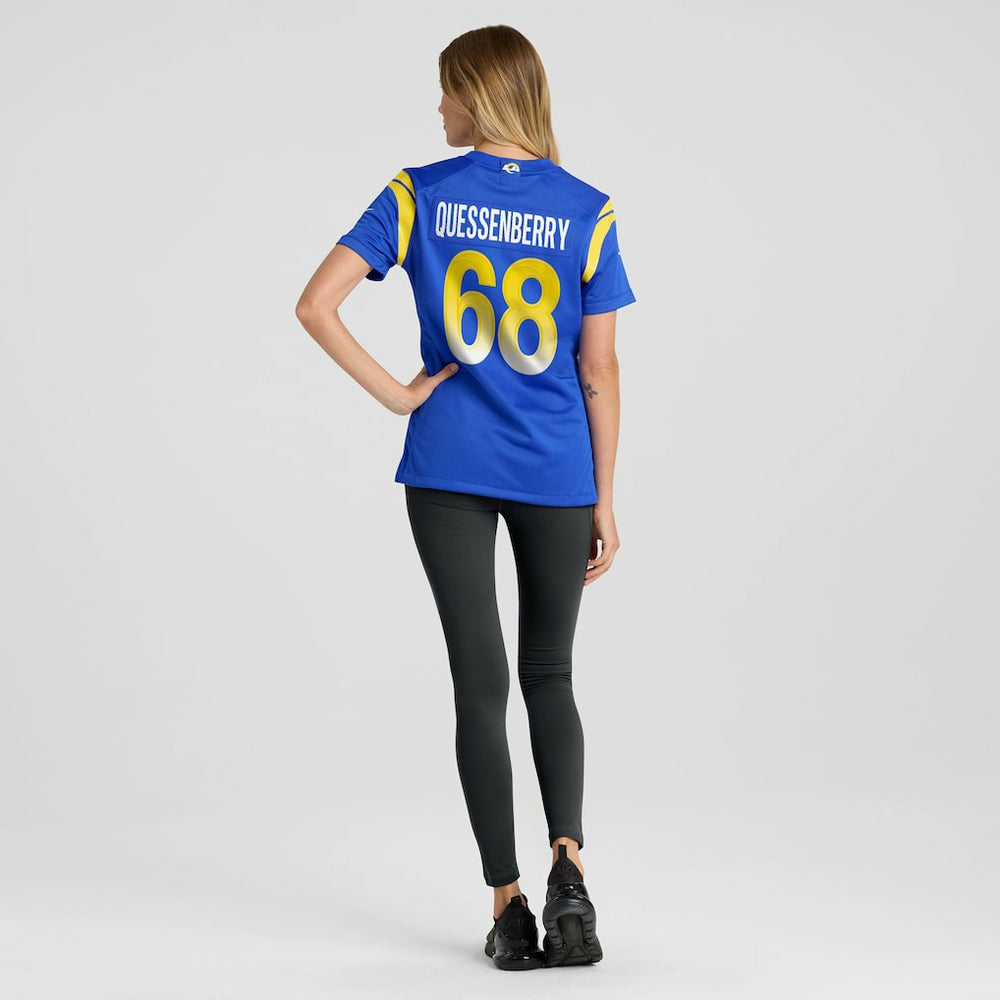 David Quessenberry Los Angeles Rams Women's Team Game Jersey Royal