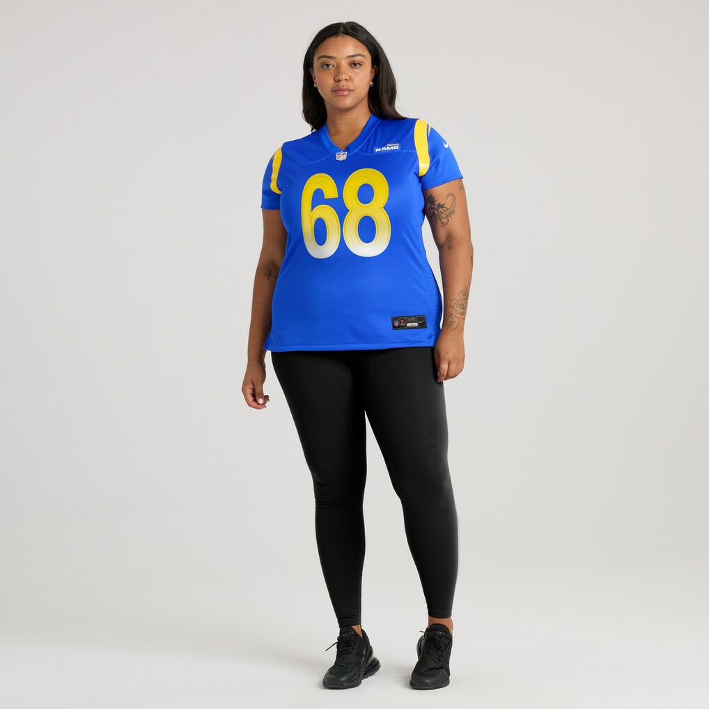 David Quessenberry Los Angeles Rams Women's Team Game Jersey Royal