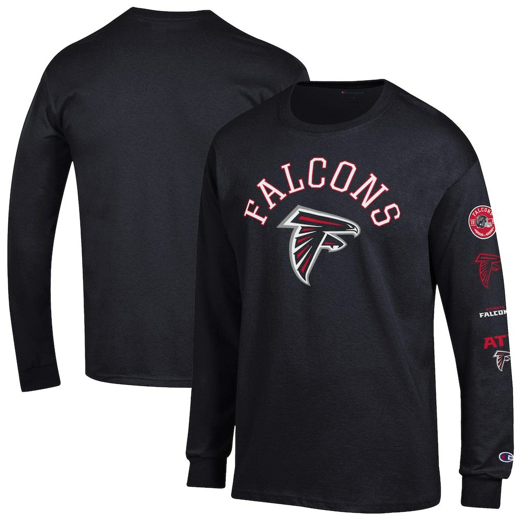 Atlanta Falcons Champion Seal Long Sleeve T-Shirt Black