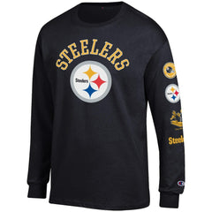 Pittsburgh Steelers Champion Seal Long Sleeve T-Shirt Black