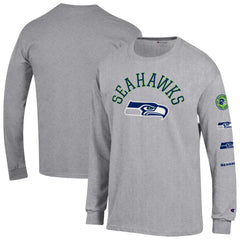 Seattle Seahawks Champion Seal Long Sleeve T-Shirt Heather Gray