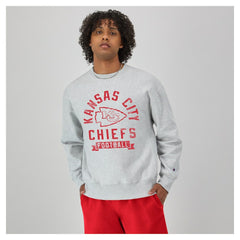Kansas City Chiefs Champion Reverse Weave Fleece Pullover Sweatshirt Heather Gray