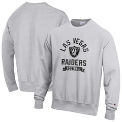 Las Vegas Raiders Champion Reverse Weave Fleece Pullover Sweatshirt Heather Gray