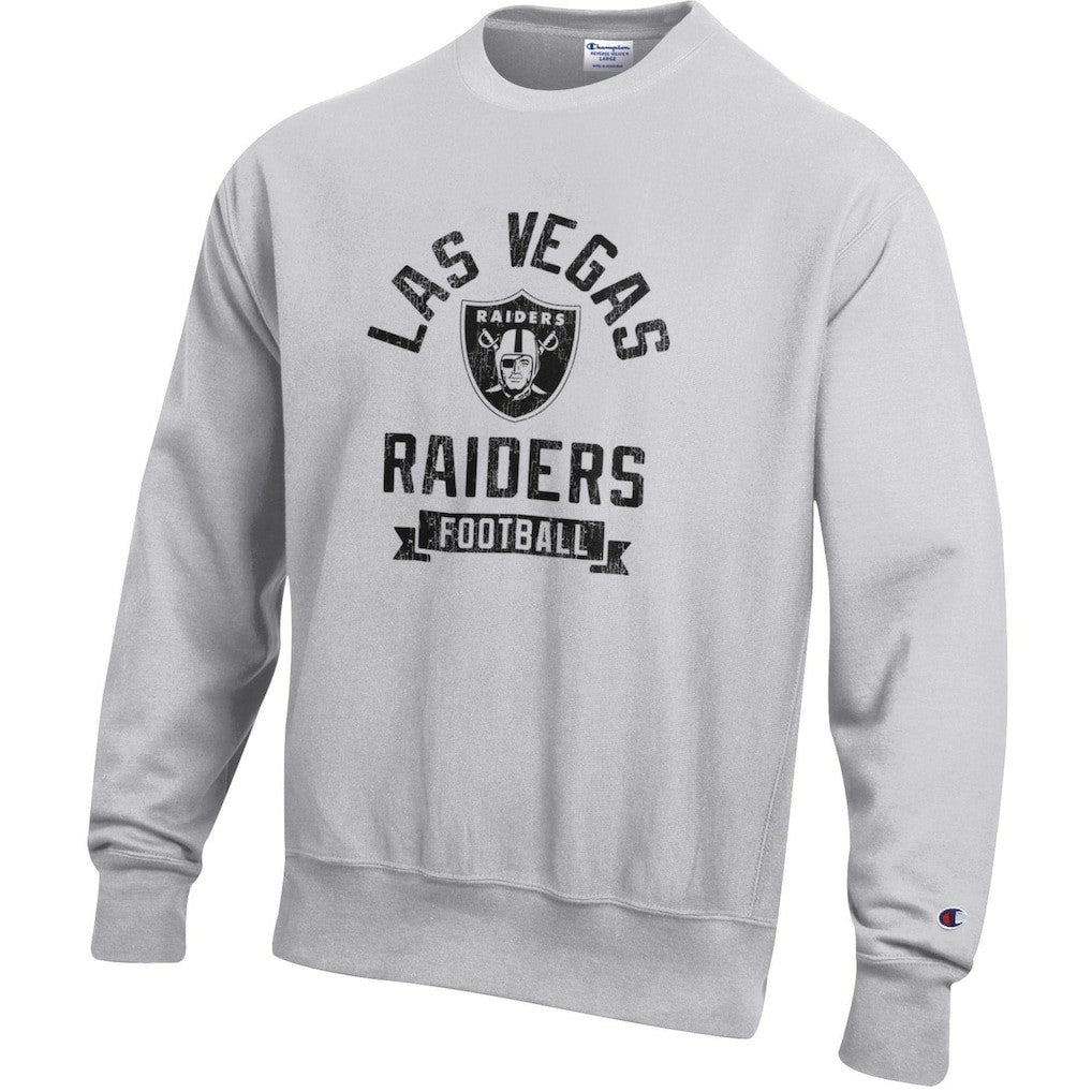 Las Vegas Raiders Champion Reverse Weave Fleece Pullover Sweatshirt Heather Gray