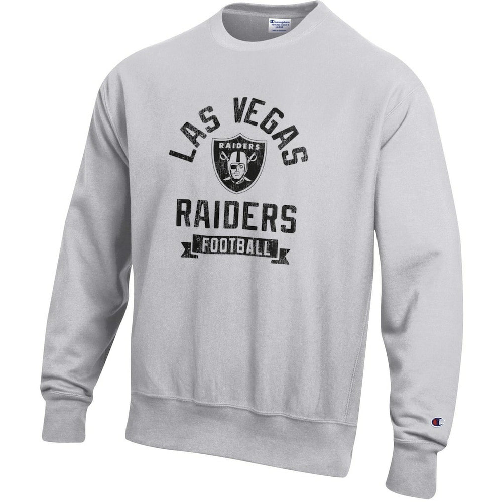 Las Vegas Raiders Champion Reverse Weave Fleece Pullover Sweatshirt Heather Gray