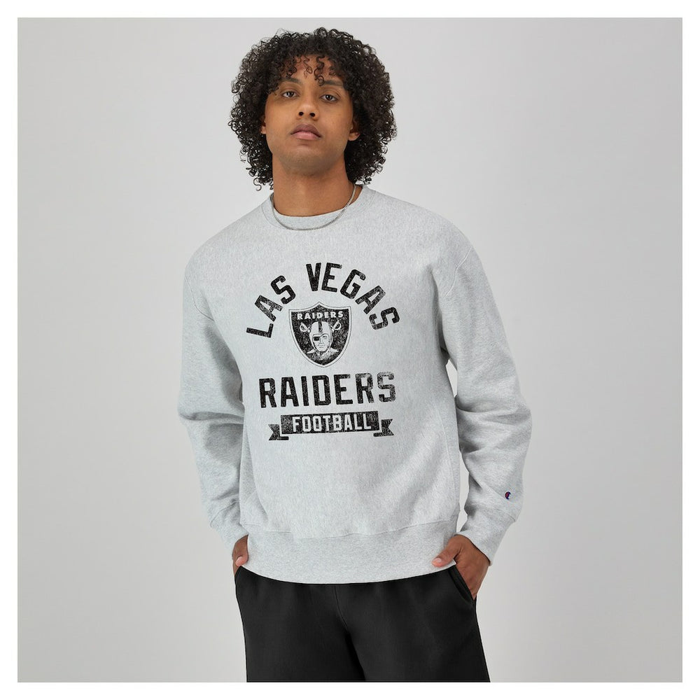 Las Vegas Raiders Champion Reverse Weave Fleece Pullover Sweatshirt Heather Gray